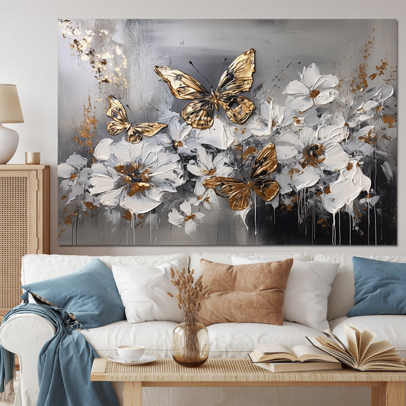 Flowers store and butterflies wall art